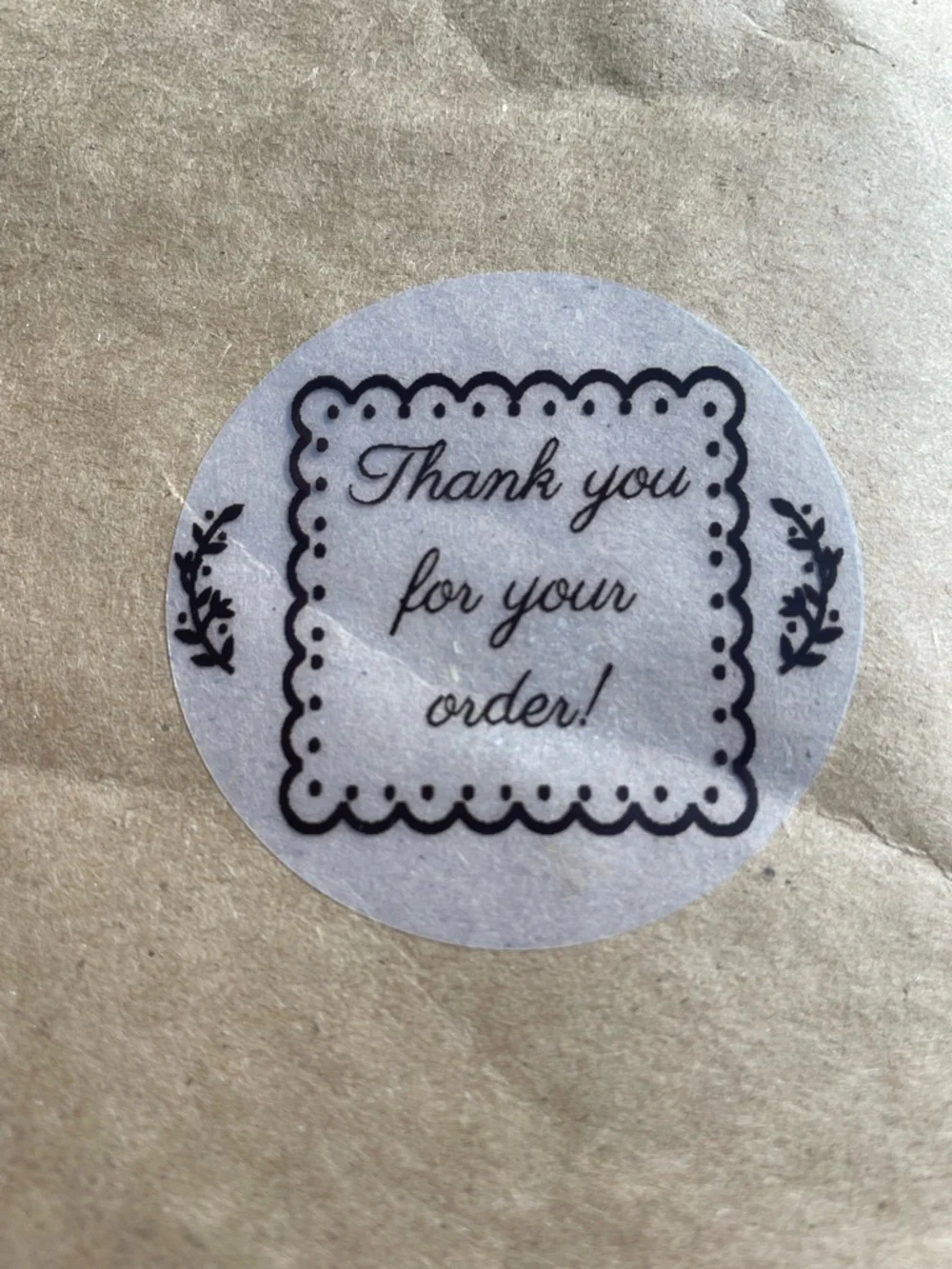 200 Transparent Thank You Order Sticker